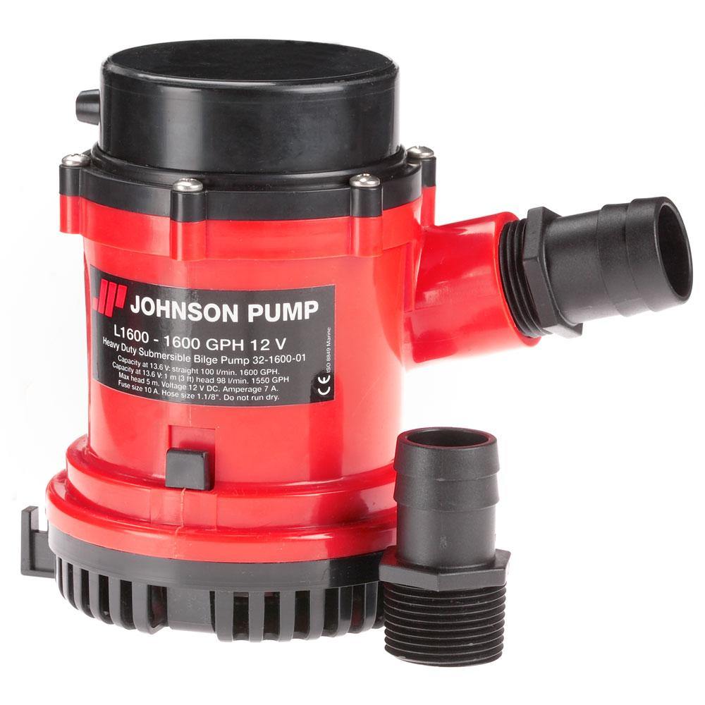 Johnson Pump 1600 GPH Bilge Pump 1-1/8" Hose 12V [16004-00] - shopbulluna.com