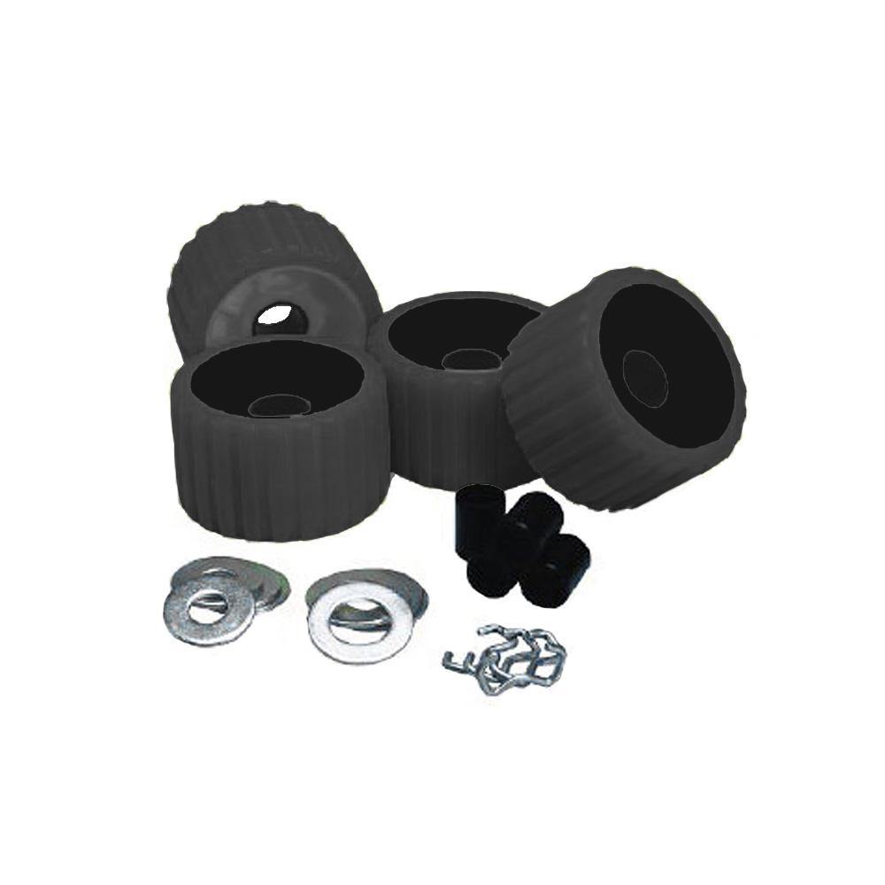 C.E. Smith Ribbed Roller Replacement Kit - 4 Pack - Black [29210] - shopbulluna.com