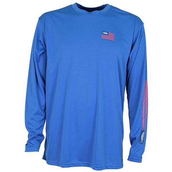 Aftco Spangled Royal Long Sleeve Shirt - shopbulluna.com