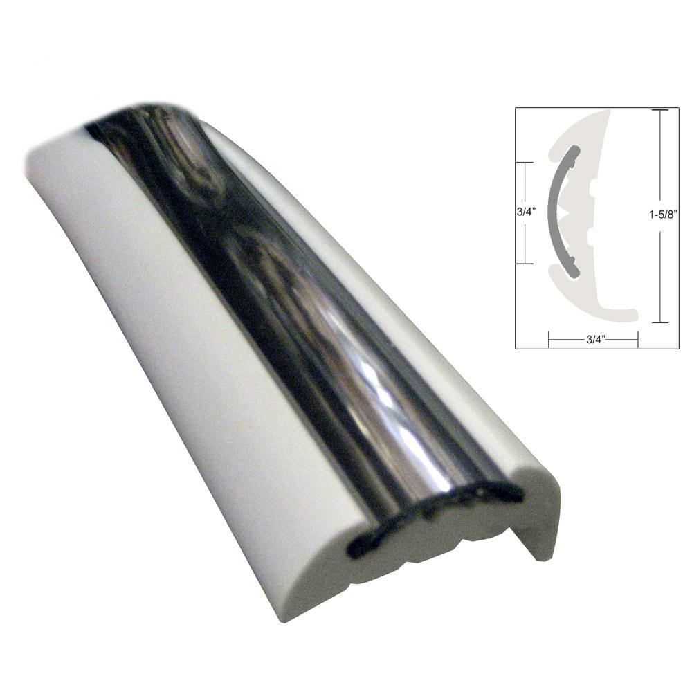 TACO Semi-Rigid Rub Rail Kit - White w/Flex Chrome Insert - 70' [V11-9811WCM70-2] - shopbulluna.com