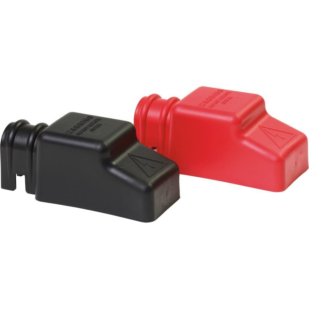 Blue Sea 4018 Square CableCap Insulators Pair Red/Black [4018] - shopbulluna.com