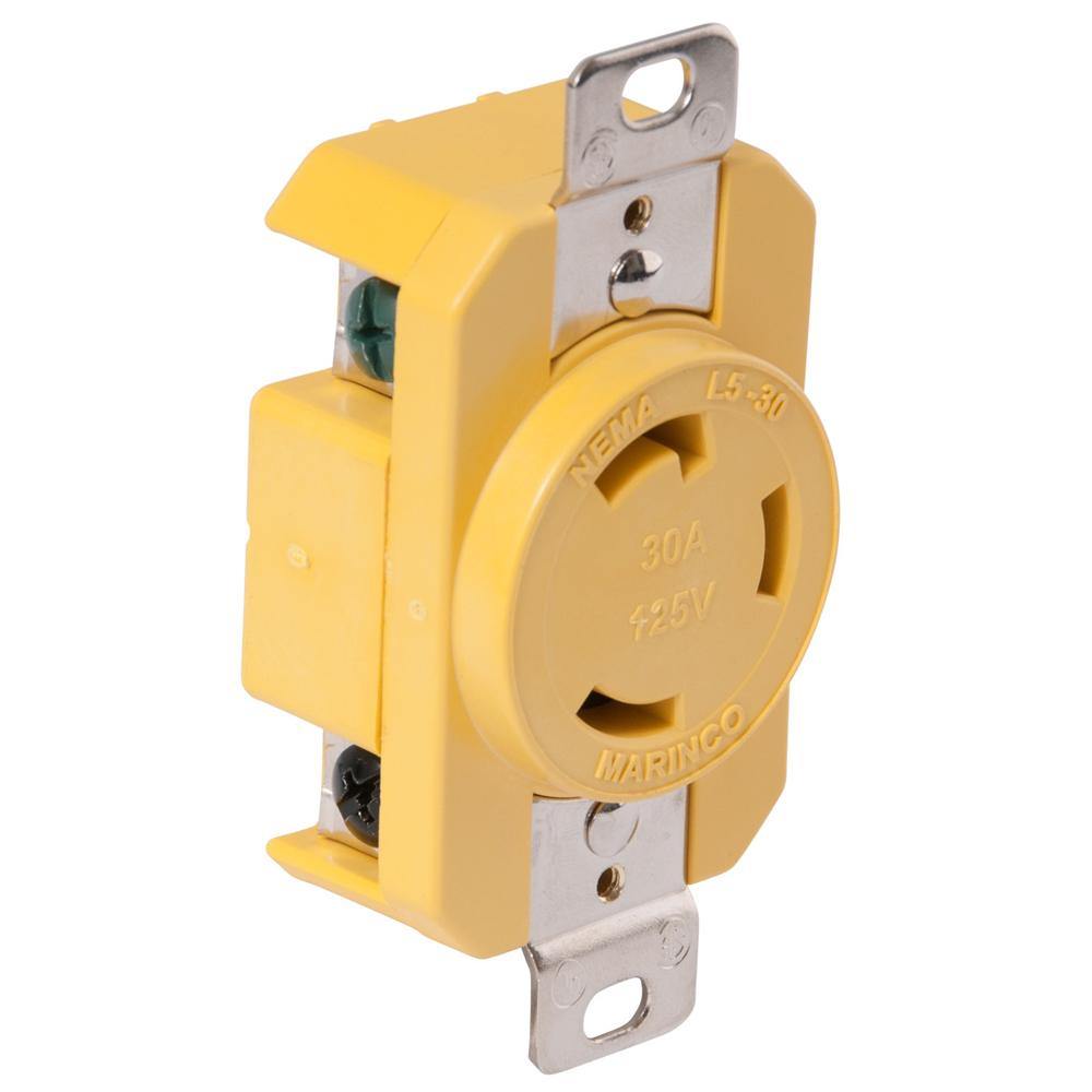 Marinco 305CRR 30A Receptacle - Yellow - 125V [305CRR] - shopbulluna.com