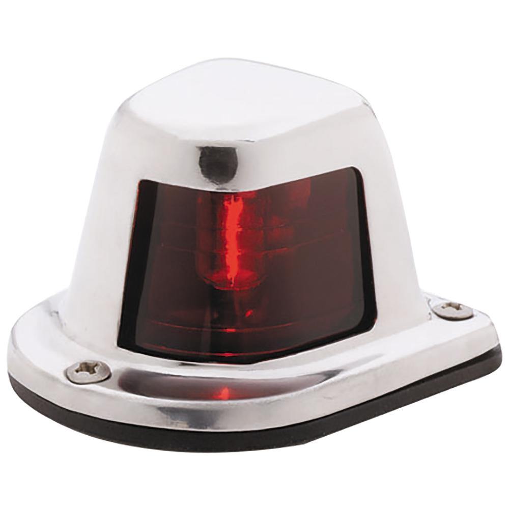 Attwood 1-Mile Deck Mount, Red Sidelight - 12V - Stainless Steel Housing [66319R7] - shopbulluna.com