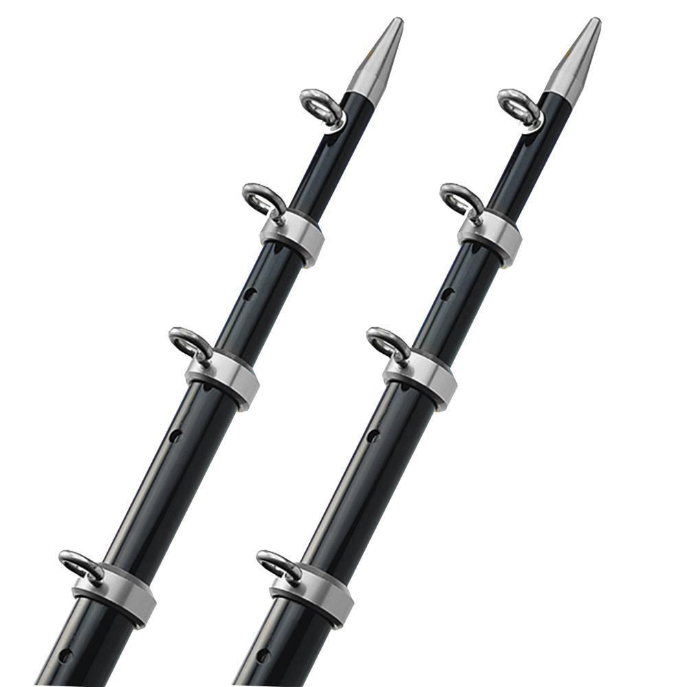 TACO 15' Telescopic Outrigger Poles HD 1-1/2" - Black/Silver [OT-0542BKA15-HD] - shopbulluna.com