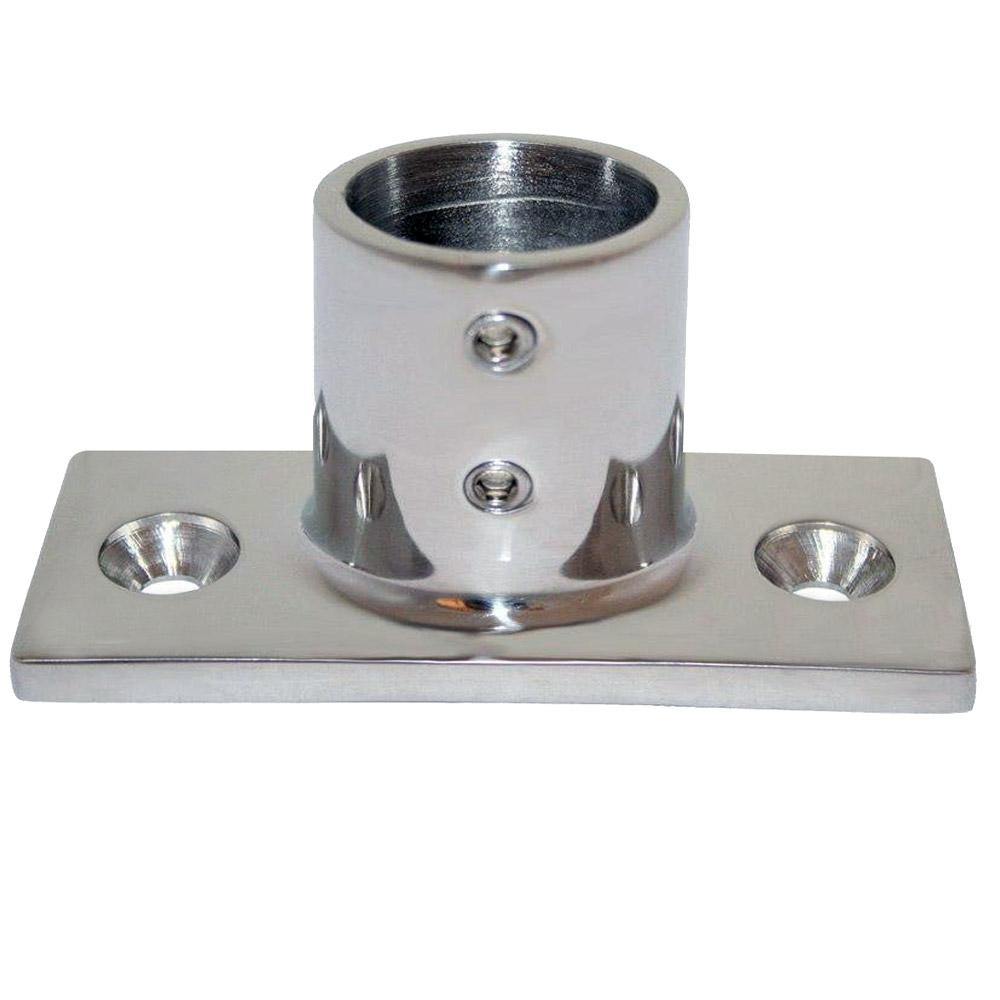 Whitecap 1" O.D. 90 Degree 2-Hole Rectangle Base SS Rail Fitting [6195] - shopbulluna.com