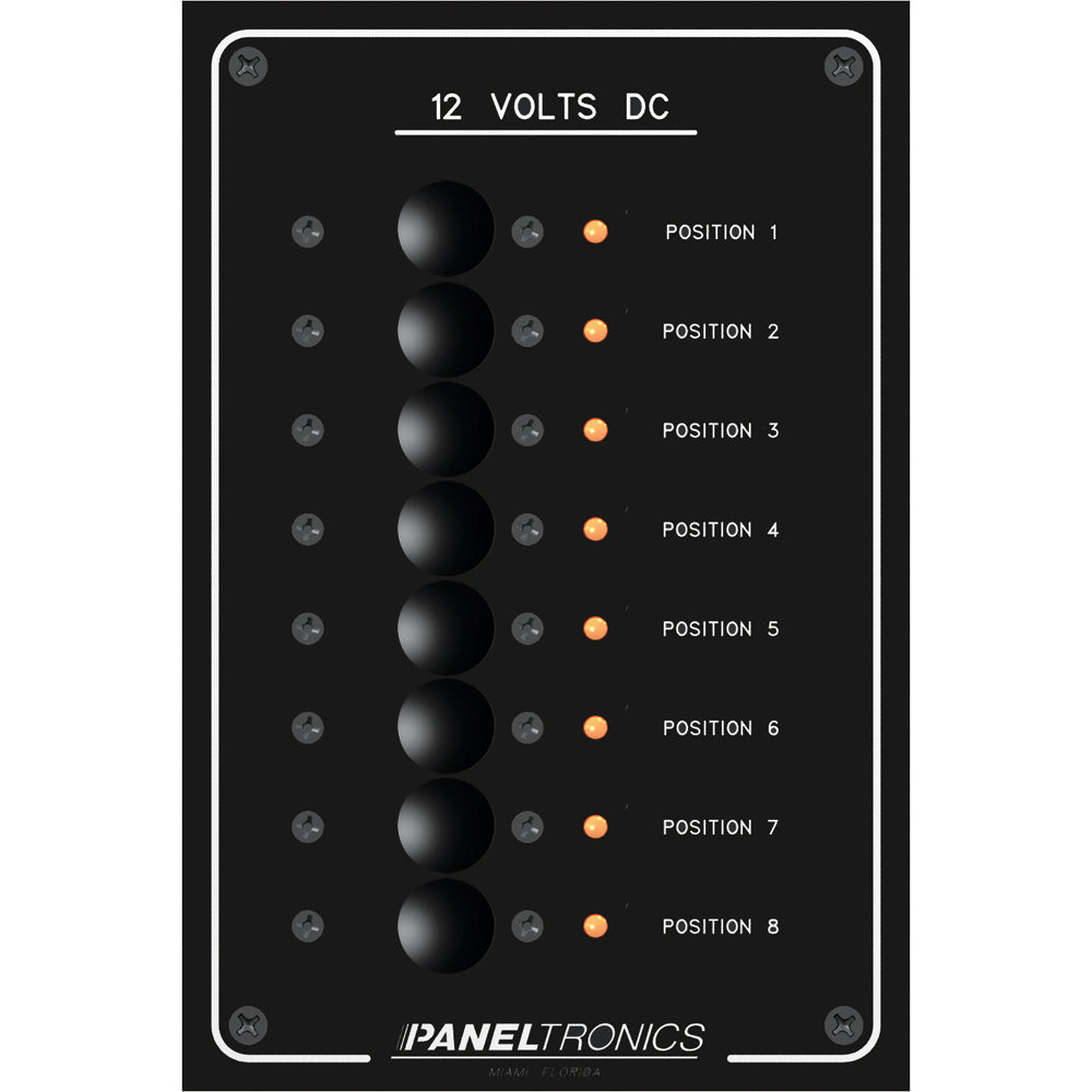 Paneltronics Standard Panel - DC 8 Position Circuit Breaker w/LEDs [9972208B] - shopbulluna.com