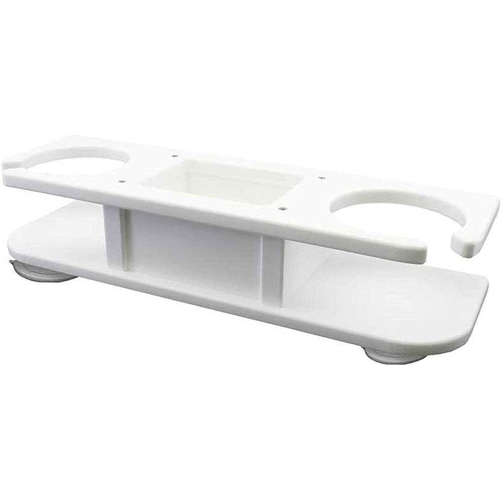 TACO 2-Drink Poly Holder w/Catch-All - White [P01-2000W] - shopbulluna.com