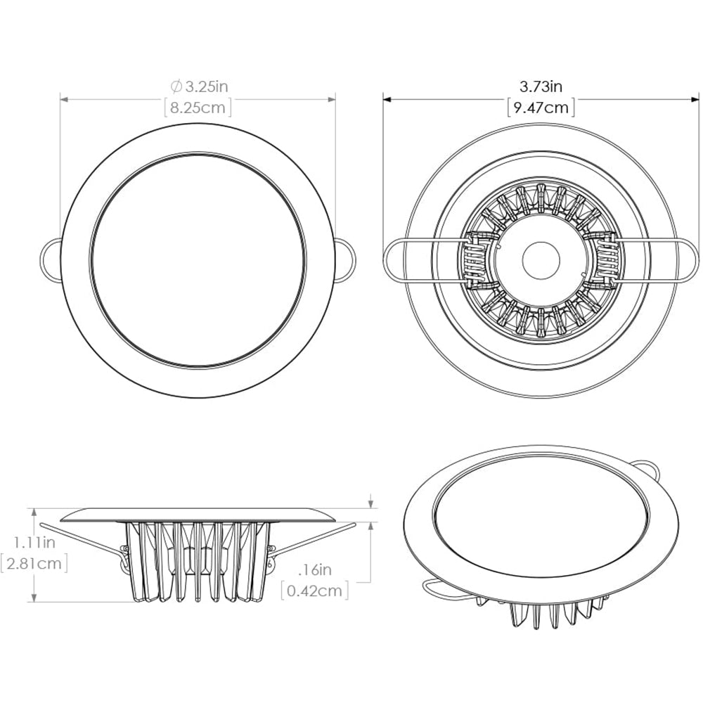 Lumitec Mirage - Flush Mount Down Light - Glass Finish/Polished SS Bezel - Warm White Dimming [113119]