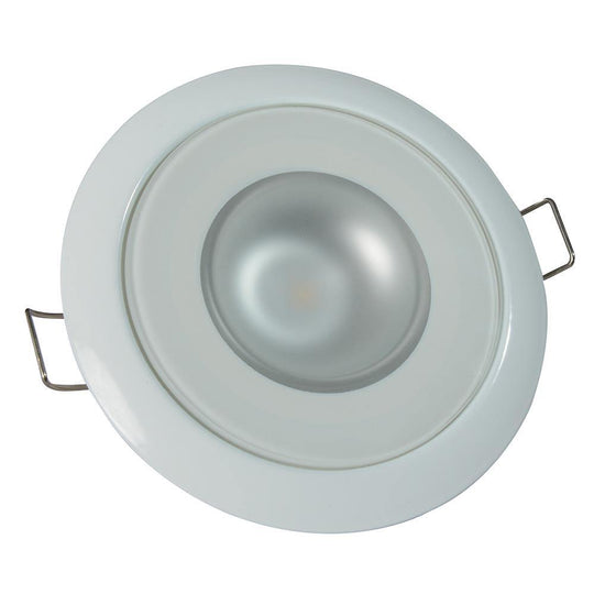 Lumitec Mirage - Flush Mount Down Light - Glass Finish/White Bezel - 2-Color White/Blue Dimming [113121] - shopbulluna.com