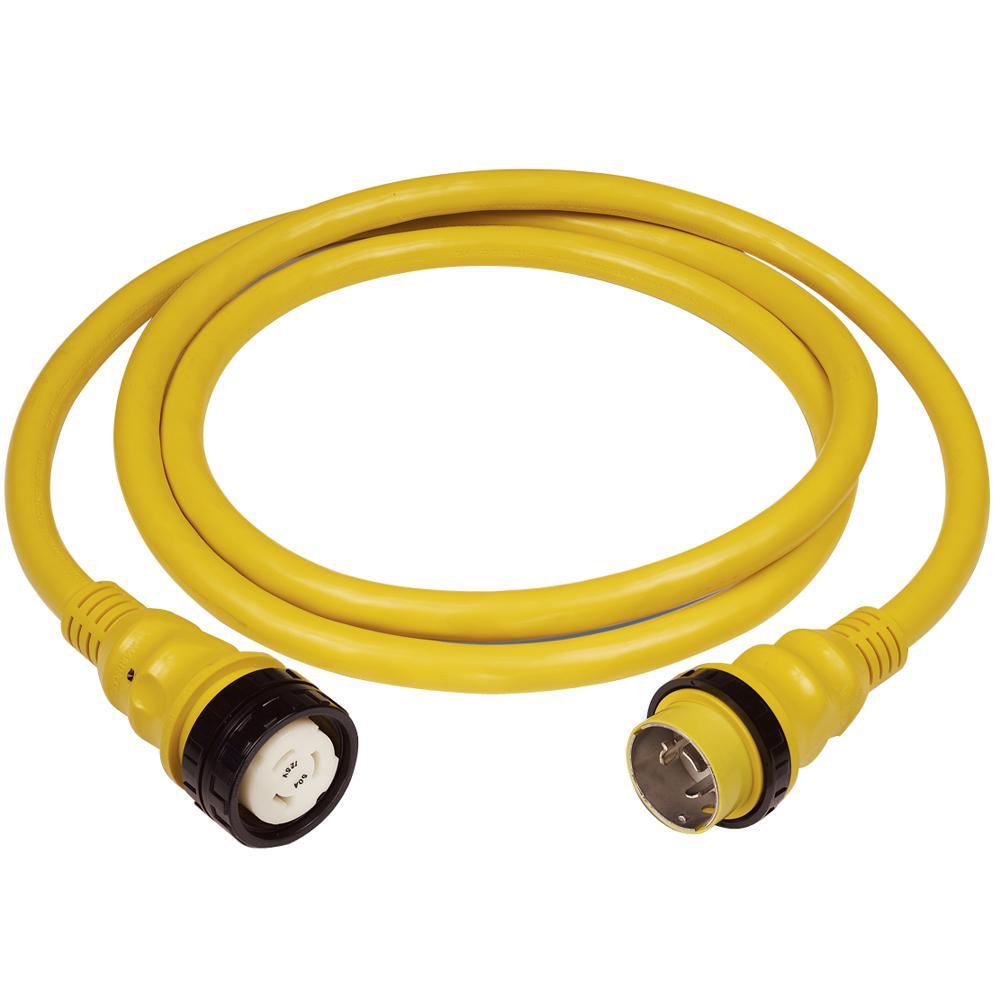 Marinco 50Amp 125/250V Shore Power Cable - 25' - Yellow [6152SPP-25] - shopbulluna.com