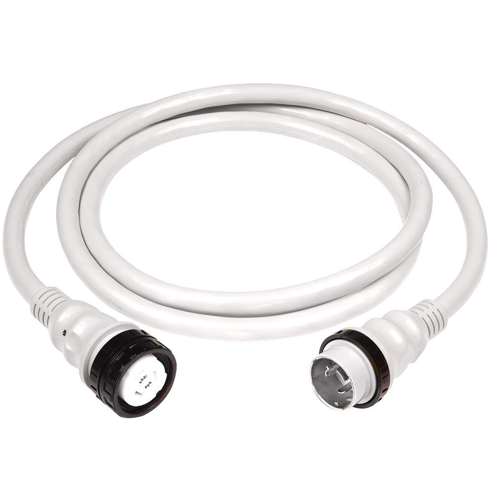 Marinco 50Amp 125/250V Shore Power Cable - 25' - White [6152SPPW-25] - shopbulluna.com