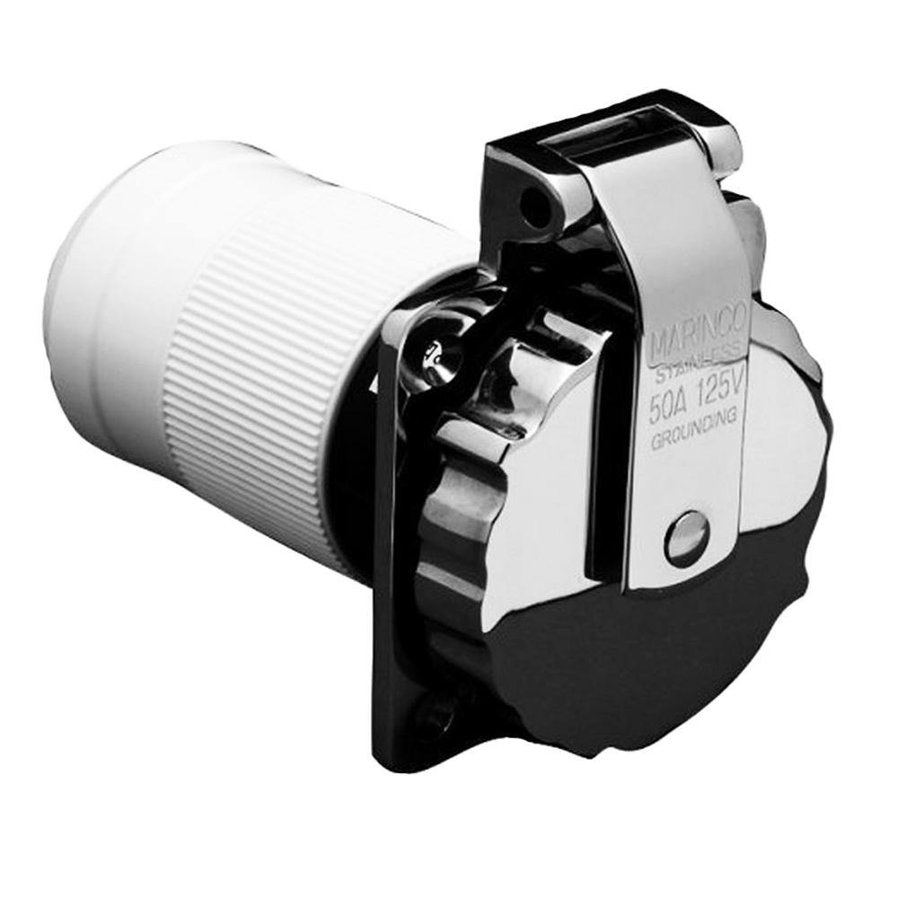 Marinco 6371EL-B 50Amp/125V Stainless Steel Inlet [6371EL-B] - shopbulluna.com