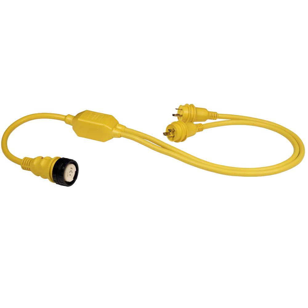 Marinco RY504-2-30 50A Female to 2-30A Male Reverse "Y" Cable [RY504-2-30] - shopbulluna.com