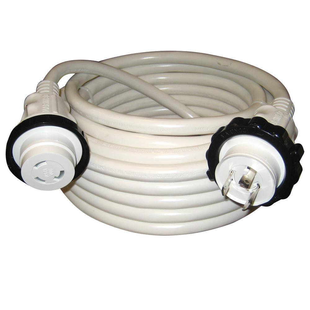 Marinco 30A 125V Molded Standard Cordset - White - 50' [199120] - shopbulluna.com