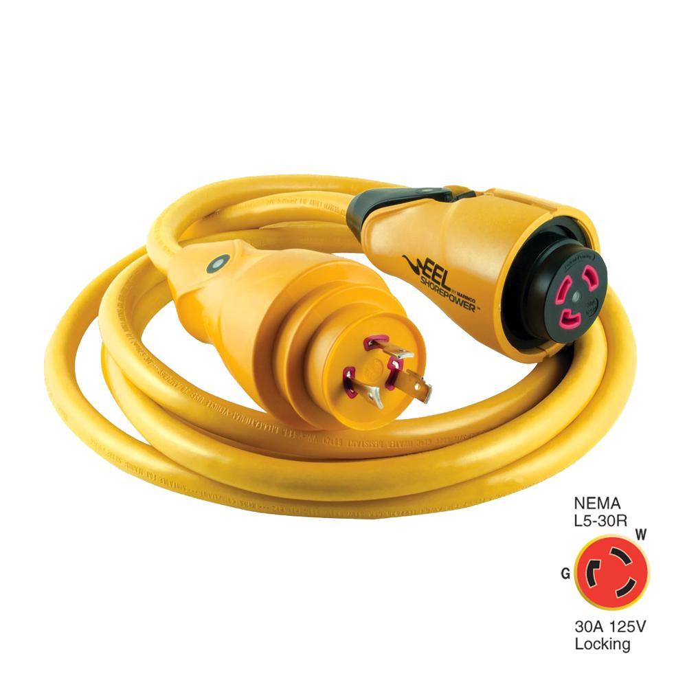 Marinco CS30-12 EEL 30A 125V Shore Power Cordset - 12' - Yellow [CS30-12] - shopbulluna.com