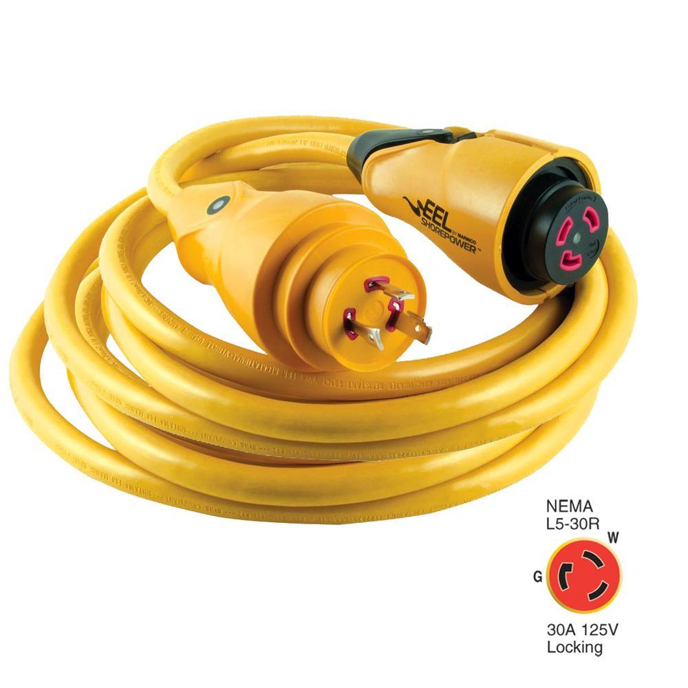 Marinco CS30-25 EEL 30A 125V Shore Power Cordset - 25' - Yellow [CS30-25] - shopbulluna.com