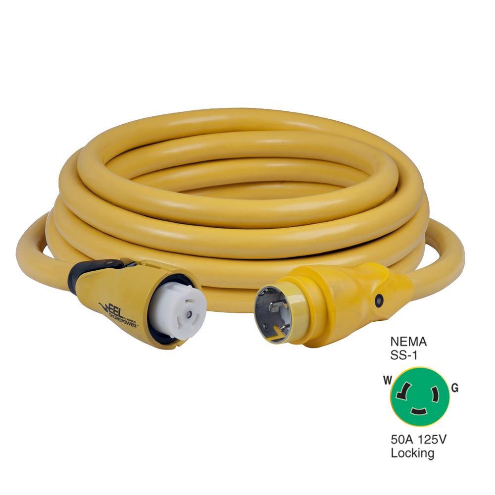 Marinco CS503-25 EEL 50A 125V Shore Power Cordset - 25' - Yellow [CS503-25] - shopbulluna.com