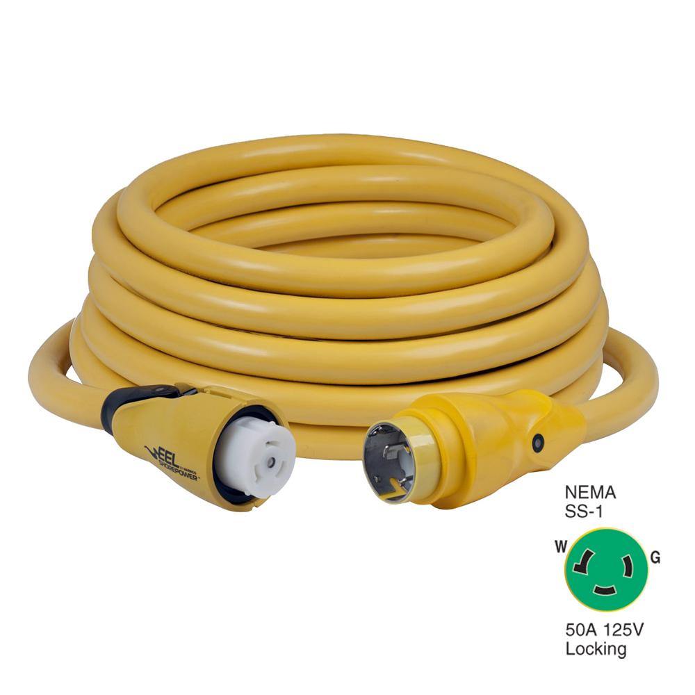 Marinco CS503-50 EEL 50A 125V Shore Power Cordset - 50' - Yellow [CS503-50] - shopbulluna.com