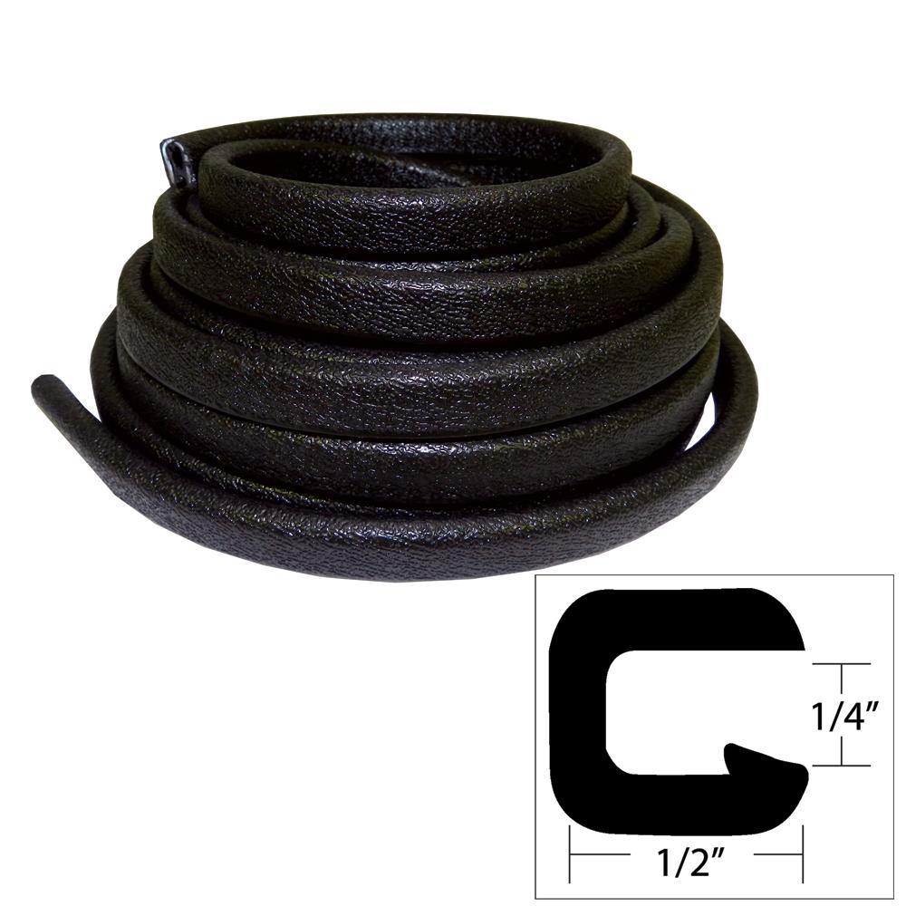 TACO Flexible Vinyl Trim - 1/4" Opening x 1/2"W x 25'L - Black [V30-1008B25-1] - shopbulluna.com