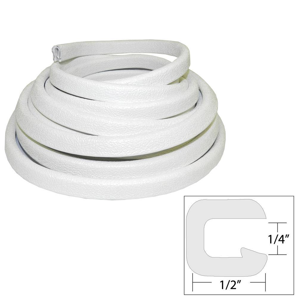 TACO Flexible Vinyl Trim - 1/4" Opening x 1/2"W x 25'L - White [V30-1008W25-1] - shopbulluna.com