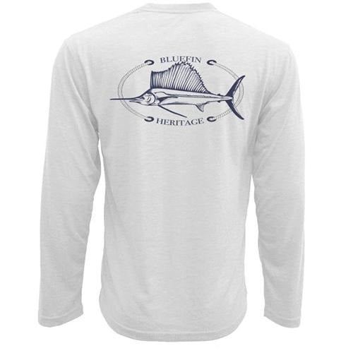 Bluefin USA Heritage White Long Sleeve Tech Sun Shirt - shopbulluna.com