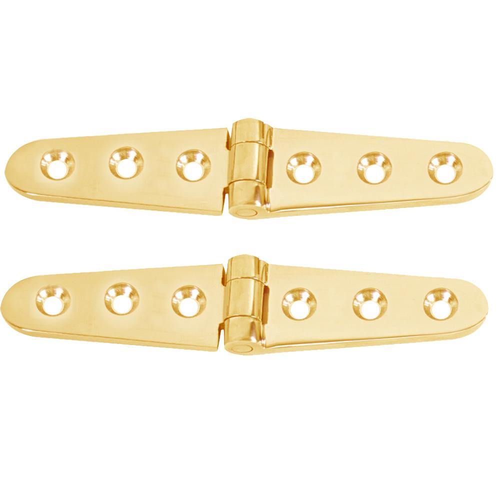 Whitecap Strap Hinge - Polished Brass - 6" x 1-1/8" - Pair [S-605BC] - shopbulluna.com