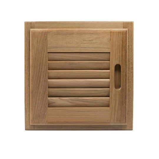 Whitecap Teak Louvered Door & Frame - Right Hand - 12" x 12" [60720] - shopbulluna.com