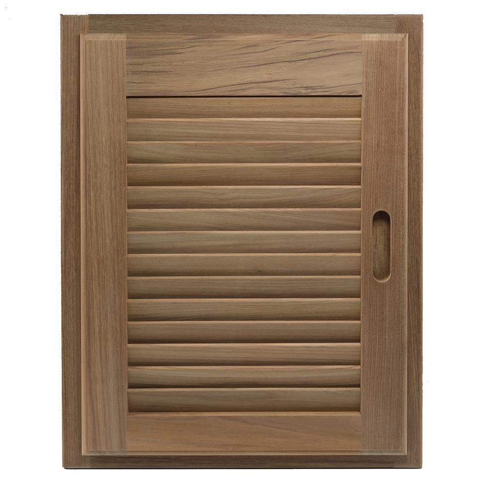 Whitecap Teak Louvered Door & Frame - Right Hand - 15" x 20" [60724] - shopbulluna.com