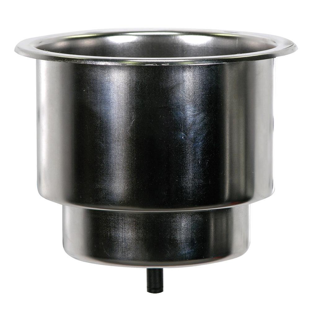 Whitecap Flush Cupholder w/Drain - 302 Stainless Steel [S-3511C] - shopbulluna.com