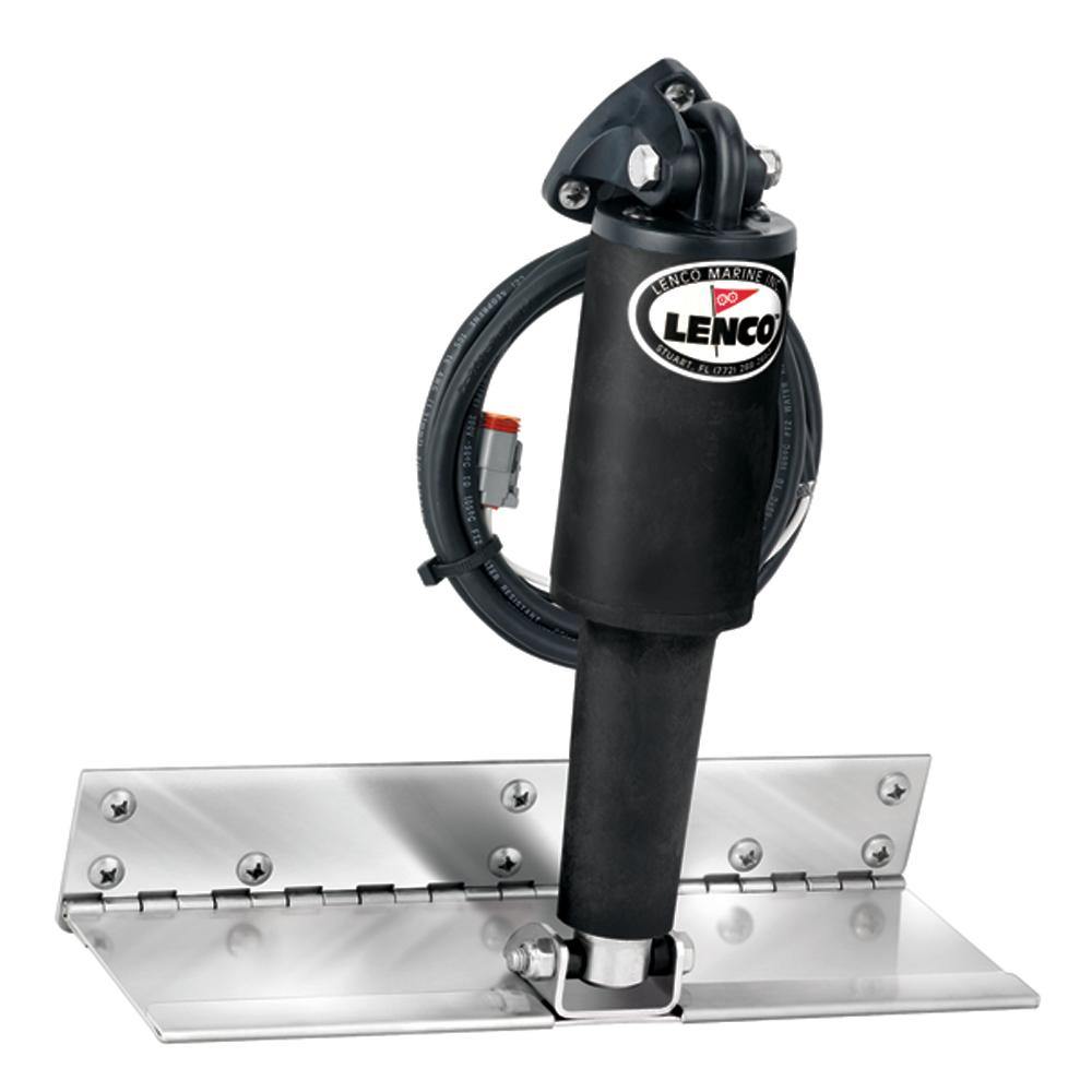 Lenco 4" x 12" Limited Space Trim Tab Kit w/o Switch Kit 12V - Electro-Polished - Short Actuator [15088-101] - shopbulluna.com