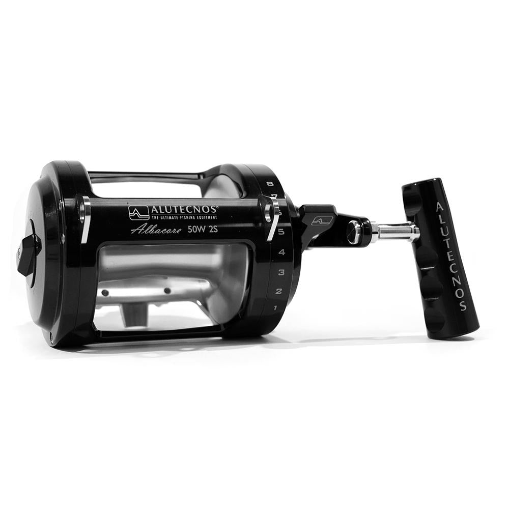 Alutecnos Albacore 50 Wide Two Speed Reel - Black/Silver - shopbulluna.com