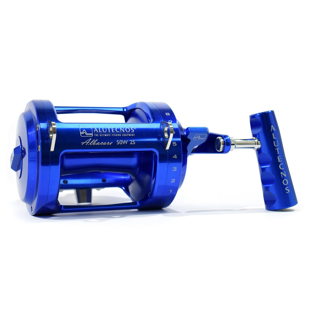 Alutecnos Albacore 50 Wide Two Speed Reel - Blue - shopbulluna.com