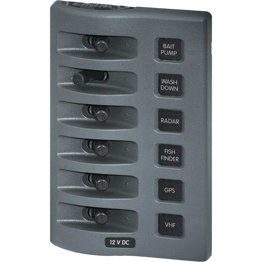 Blue Sea 4307 WeatherDeck 12V DC Waterproof Switch Panel - 6 Position [4307] - shopbulluna.com