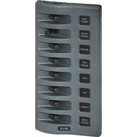 Blue Sea 4309 WeatherDeck 12V DC Waterproof Switch Panel - 8 Position [4309] - shopbulluna.com