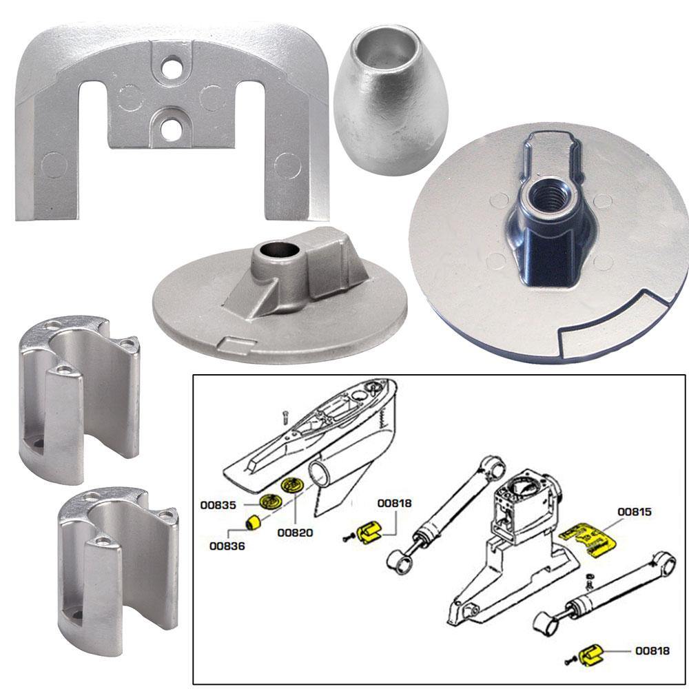 Tecnoseal Anode Kit w/Hardware - Mercury Bravo 3 2004-Present - Zinc [20805] - shopbulluna.com