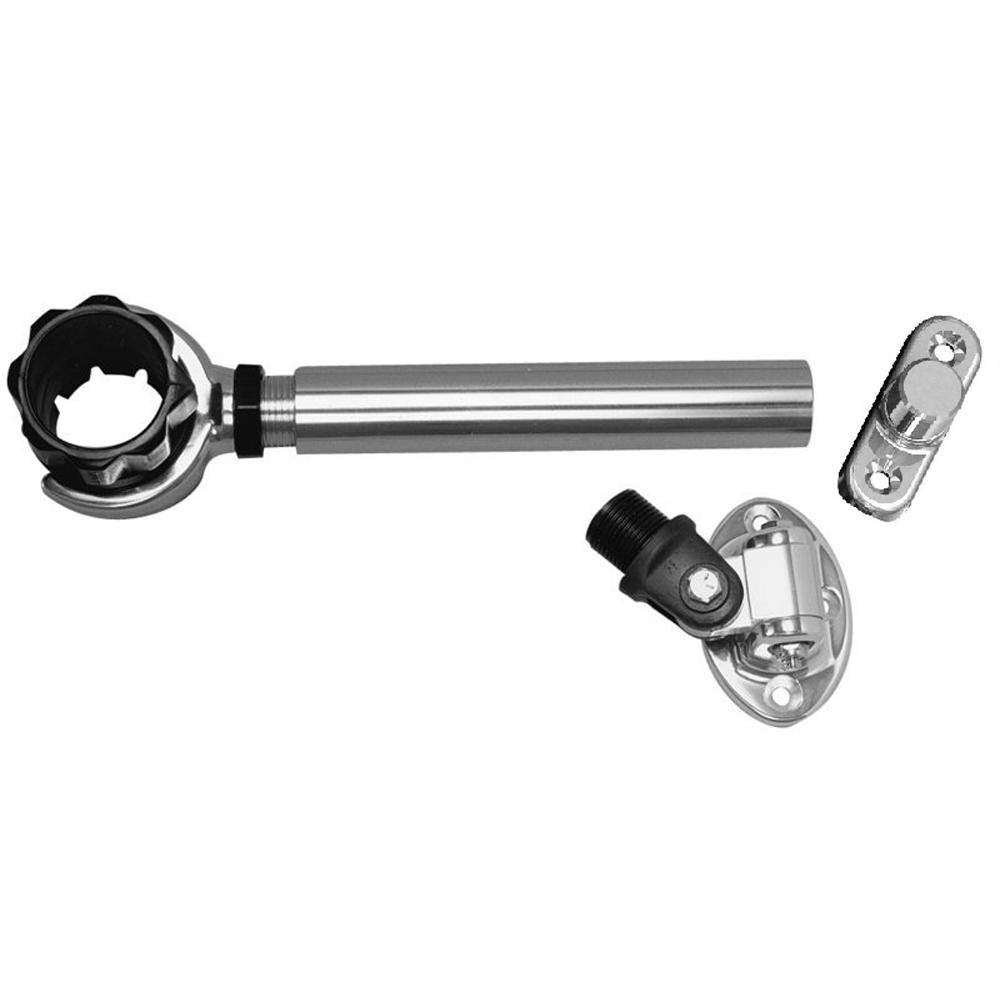 Rupp Threaded Antenna Support w/6" Pipe Mount, Oval 4-Way Base & 1.5" Collar [PAK-0005] - shopbulluna.com