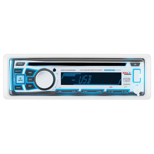 Boss Audio MR762BRGB Single DIN Bluetooth Enabled In-Dash MP3/CD/CDRW/AM/FM Receiver [MR762BRGB] - shopbulluna.com