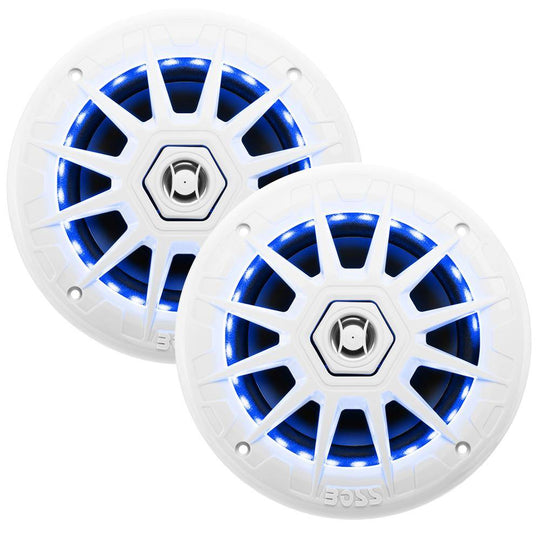 Boss Audio MRGB65 Coaxial Marine 6.5" Speakers w/RGB LED Lights [MRGB65] - shopbulluna.com