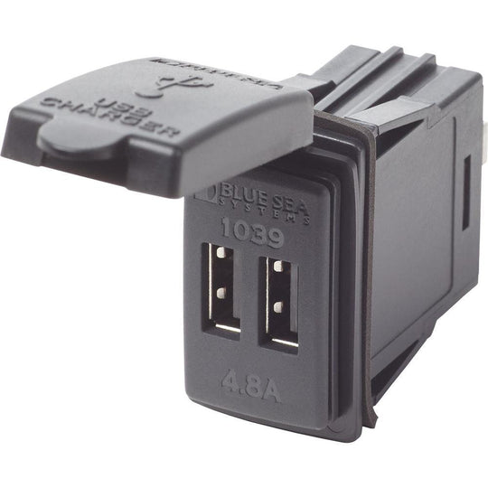 Blue Sea Dual USB Charger - 24V Contura Mount [1039] - shopbulluna.com