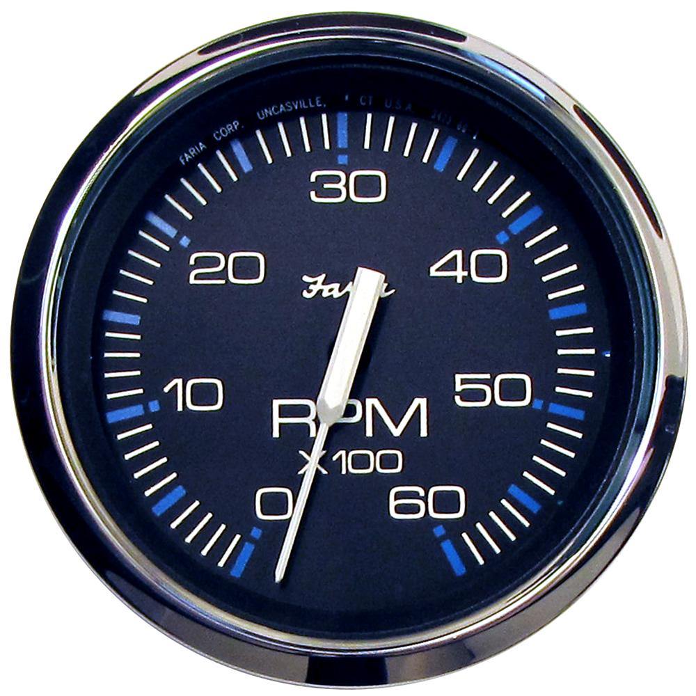 Faria Chesapeake Black 4" Tachometer - 6000 RPM (Gas) (Inboard  I/O) [33710] - shopbulluna.com