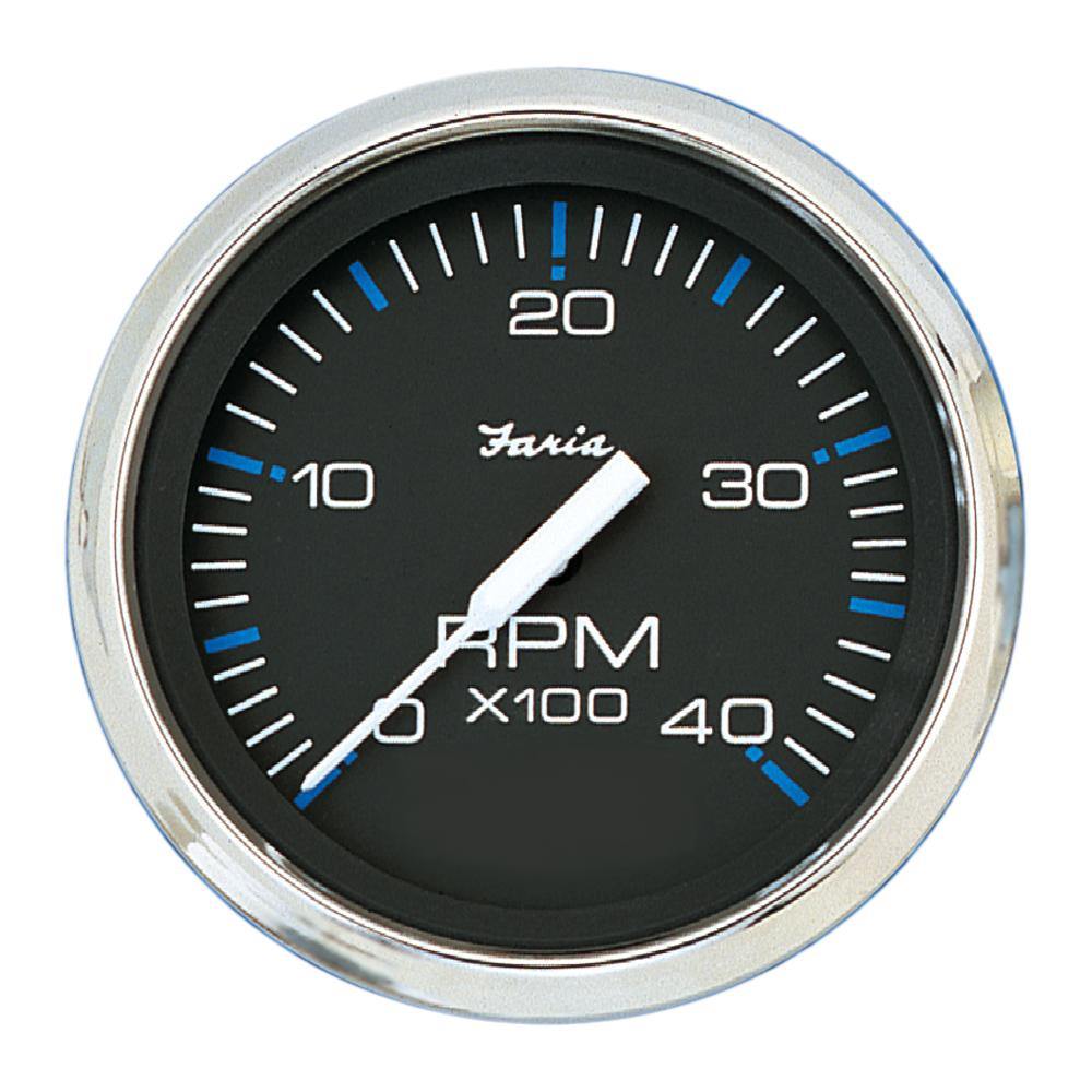 Faria Chesapeake Black 4" Tachometer - 4000 RPM (Diesel) [33742] - shopbulluna.com