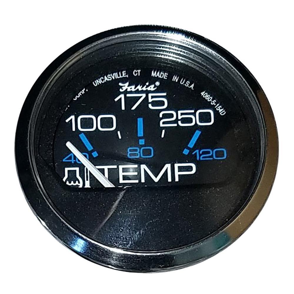 Faria Chesapeake Black 2" Water Temperature Gauge (100-250F) [13704] - shopbulluna.com