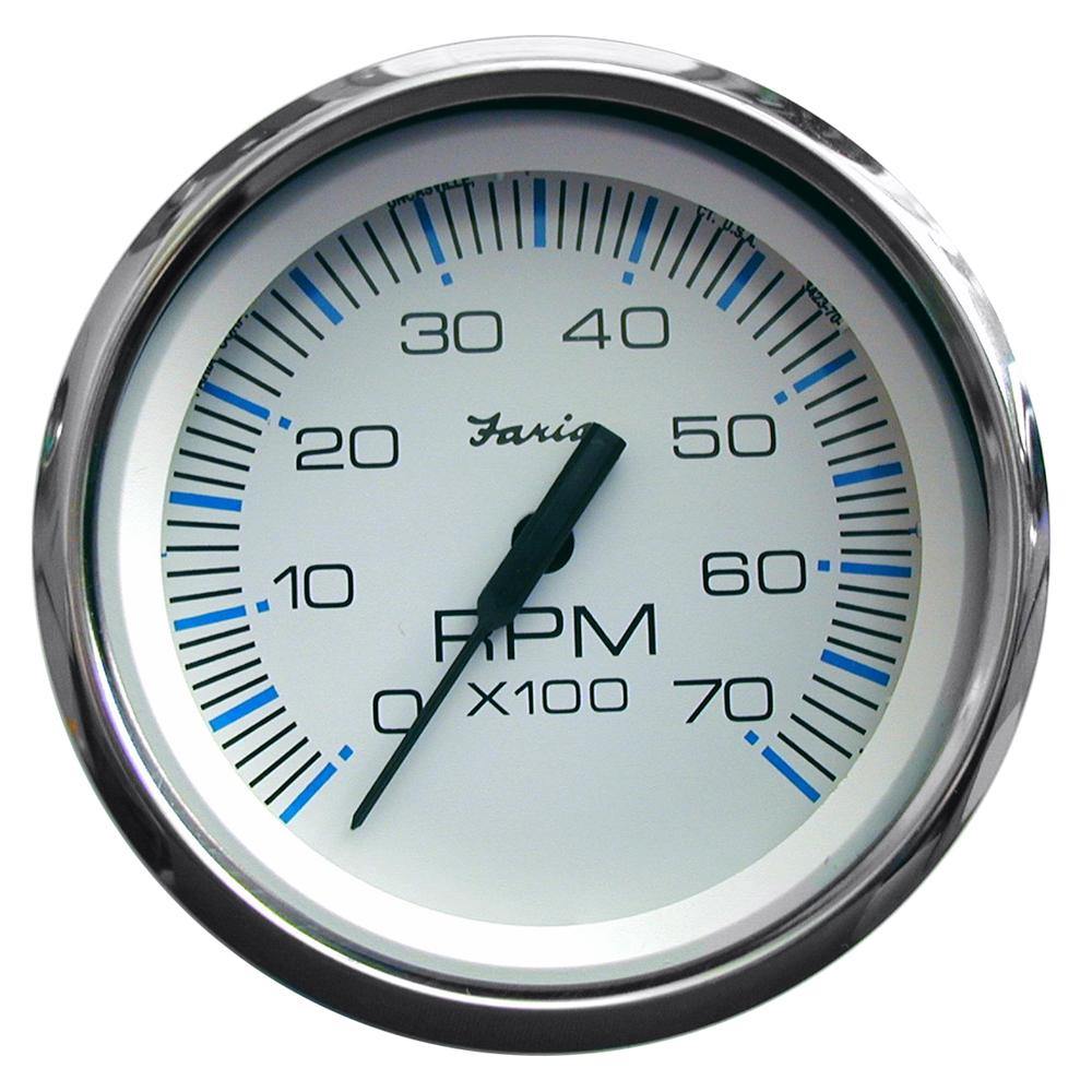 Faria Chesapeake White SS 4" Tachometer - 7000 RPM (Gas) (All Outboards) [33817] - shopbulluna.com