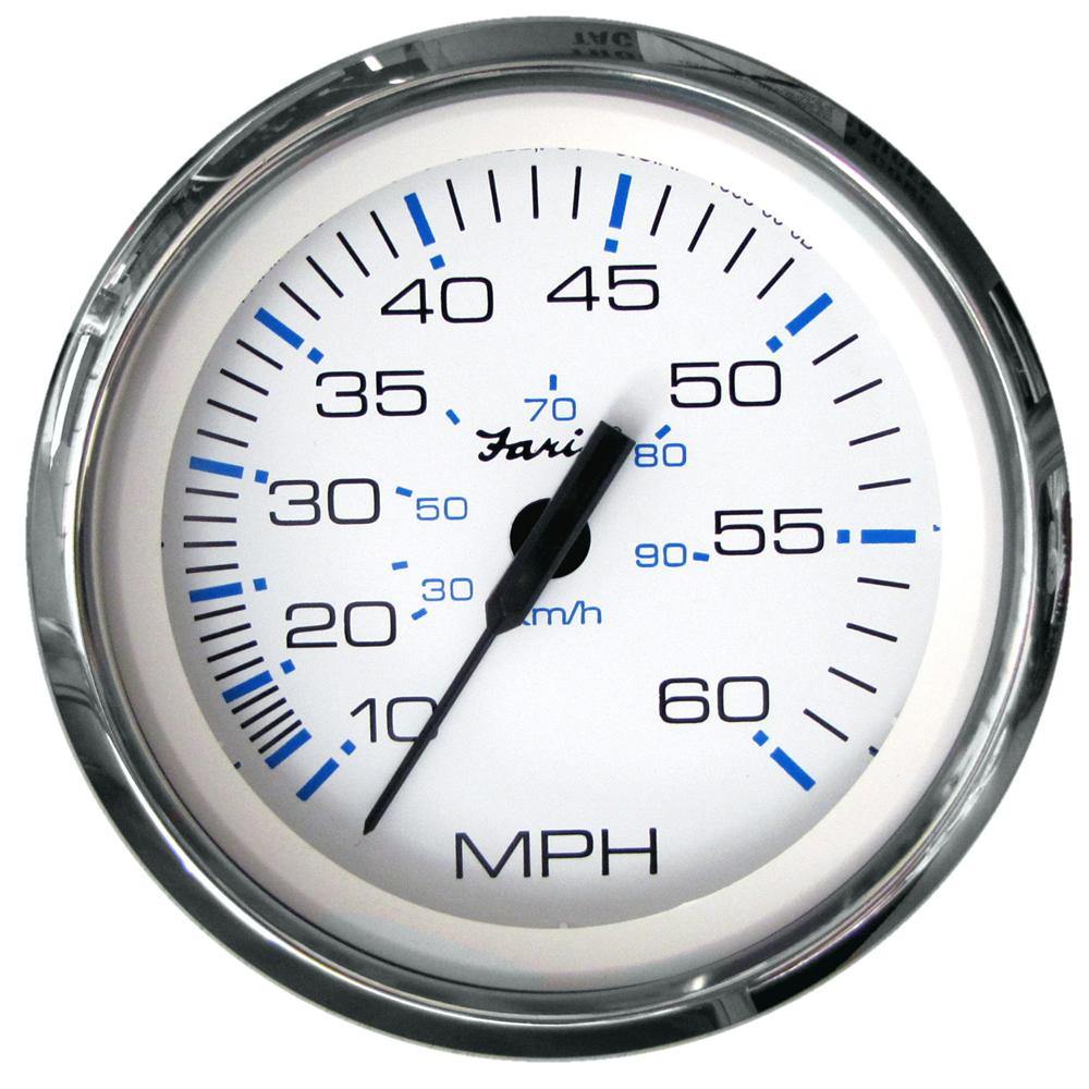 Faria Chesapeake White SS 4" Speedometer - 60MPH (Pitot) [33811] - shopbulluna.com