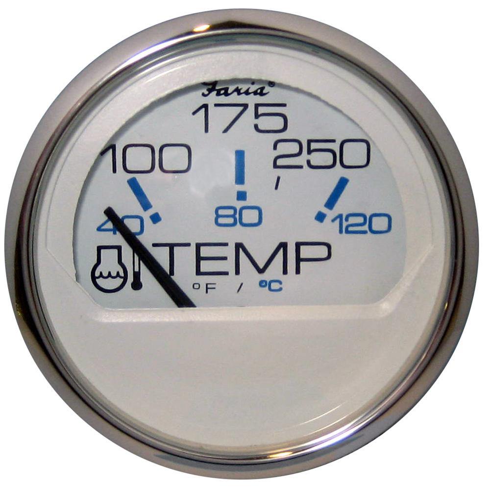 Faria Chesapeake White SS 2" Water Temperature Gauge (100-250 DegreeF) [13804] - shopbulluna.com