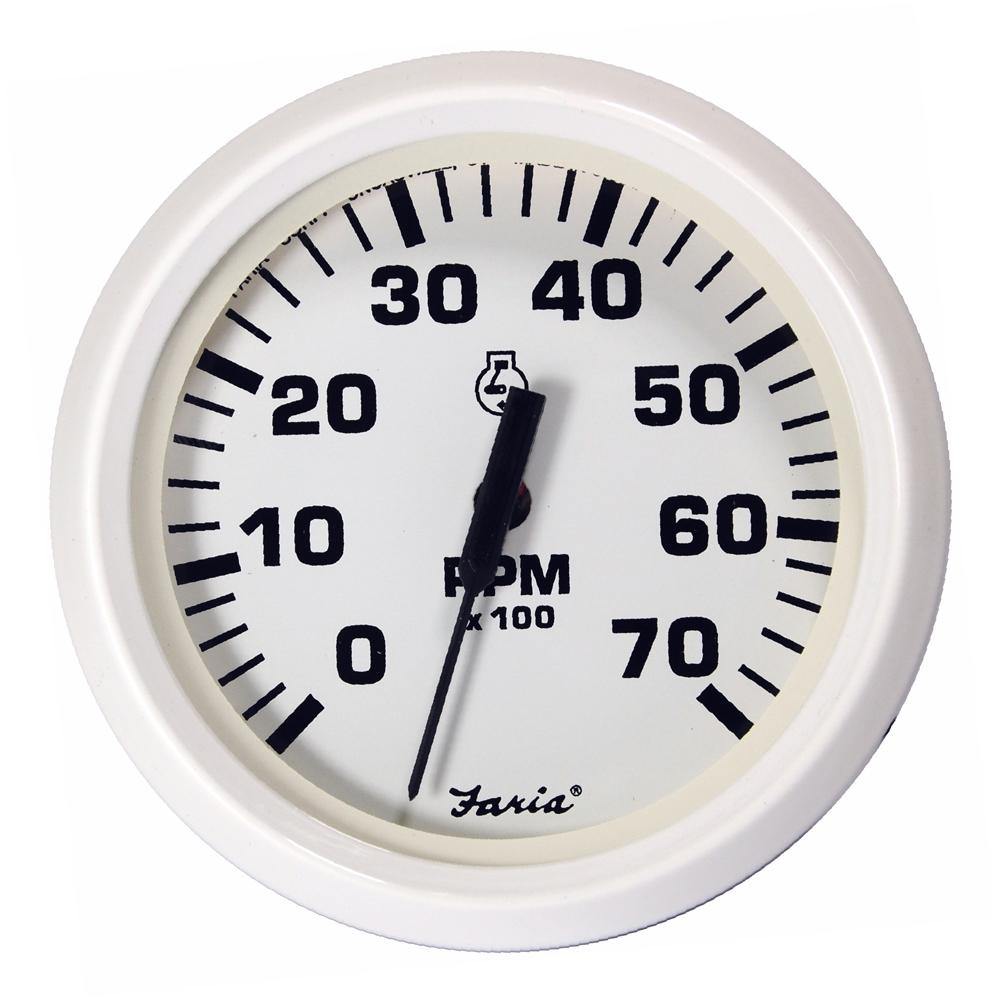 Faria Dress White 4" Tachometer - 7000 RPM (Gas) (All Outboards) [33104] - shopbulluna.com