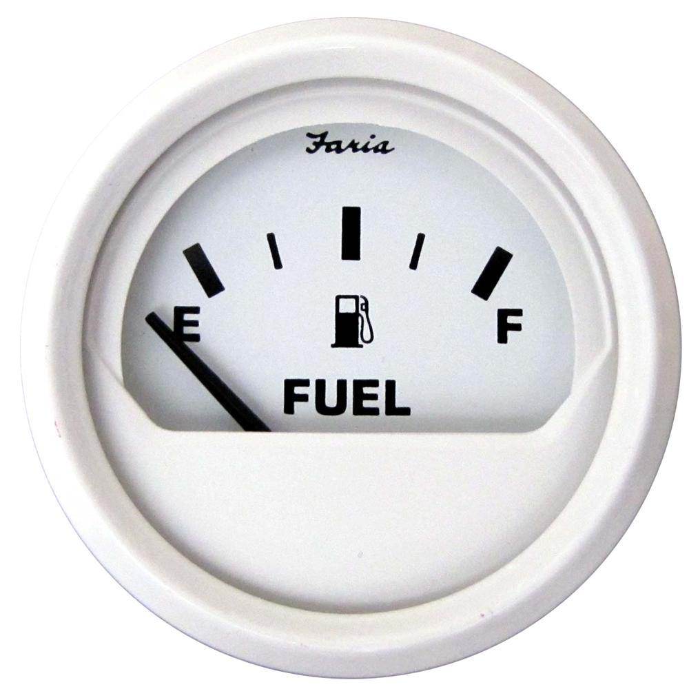 Faria Dress White 2" Fuel Level Gauge (E-1/2-F) [13101] - shopbulluna.com