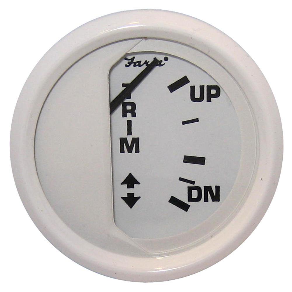 Faria Dress White 2" Trim Gauge (Mercury / Mariner / Mercruiser / Volvo DP / Yamaha 01 and newer) [13122] - shopbulluna.com