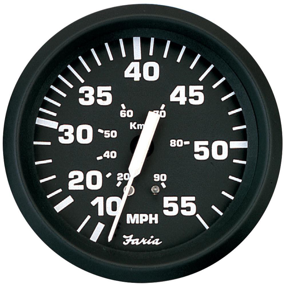 Faria Euro Black 4" Speedometer - 55MPH (Pitot) [32810] - shopbulluna.com