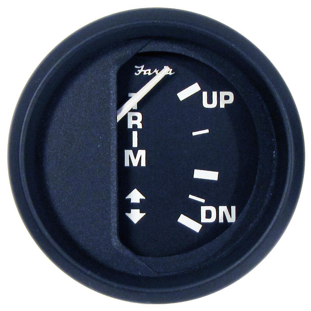 Faria Euro Black 2" Trim Gauge f/ Mercury / Mariner / Mercruiser / Volvo DP / Yamaha 01 and Newer [12828] - shopbulluna.com